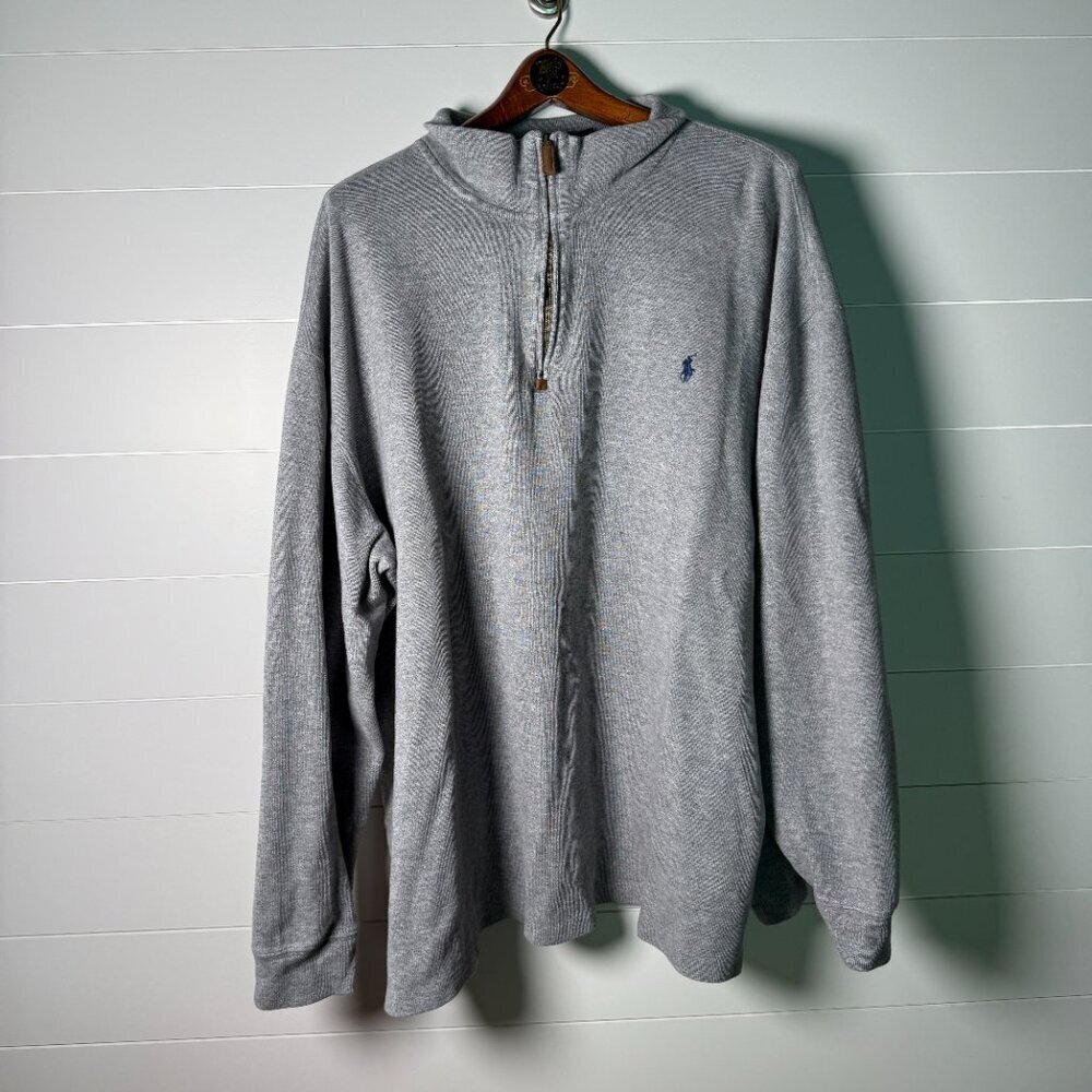 Polo by Ralph Lauren Light Gray Sweater Quarter Zip 3XLT Tall
